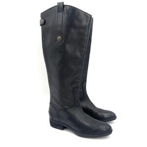 SAM EDELMAN Penny Boots Size 5 Black Leather New with * Flaws Tall Zipper Winter